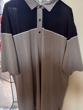 Source Unknown Black and Gray Two-Tone Men's Polo